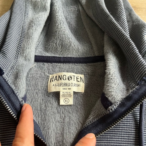 Hang Ten Men's Full Zip Striped Sweater Lined Sz XL - Picture 7 of 10